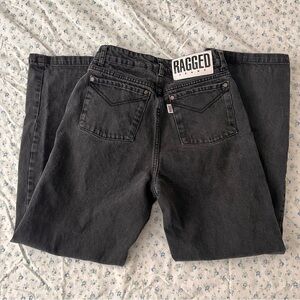 The Ragged Priest Jeans Black Washed High Ride Tapered Leg Denim 26
